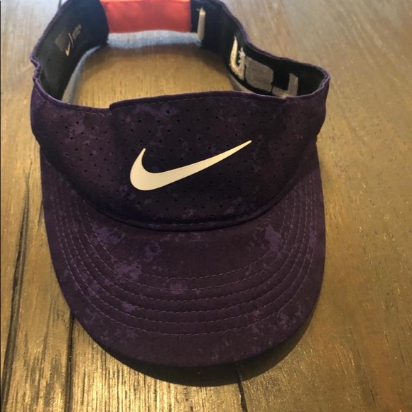 Nike Lsu Purple Drifit Tennis Visor 